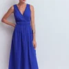 Lorna Trim Double Cloth Dress Bright Blue Lorna Trim Double Cloth Dress Bright Blue