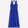 Lorna Trim Double Cloth Dress Bright Blue Lorna Trim Double Cloth Dress Bright Blue