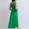 Lorna Trim Double Cloth Dress Rich Emerald Lorna Trim Double Cloth Dress Rich Emerald