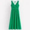 Lorna Trim Double Cloth Dress Rich Emerald Lorna Trim Double Cloth Dress Rich Emerald