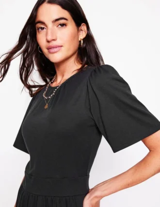 Louisa Short Jersey Dress Black