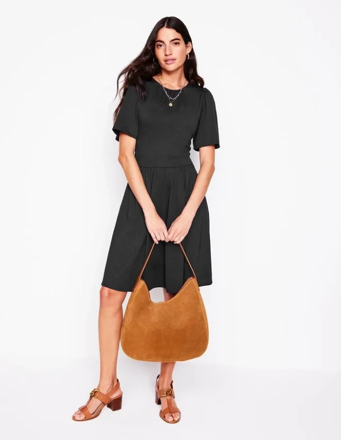 Louisa Short Jersey Dress Black Louisa Short Jersey Dress Black