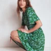 Louisa Short Jersey Dress Highland Green, Leafy Grove Louisa Short Jersey Dress Highland Green, Leafy Grove