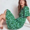 Louisa Short Jersey Dress Highland Green, Leafy Grove Louisa Short Jersey Dress Highland Green, Leafy Grove