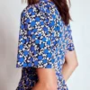 Louisa Short Jersey Dress Kingfisher Blue, Floweret Vine Louisa Short Jersey Dress Kingfisher Blue, Floweret Vine