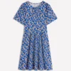Louisa Short Jersey Dress Kingfisher Blue, Floweret Vine Louisa Short Jersey Dress Kingfisher Blue, Floweret Vine