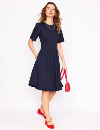 Louisa Short Jersey Dress Navy