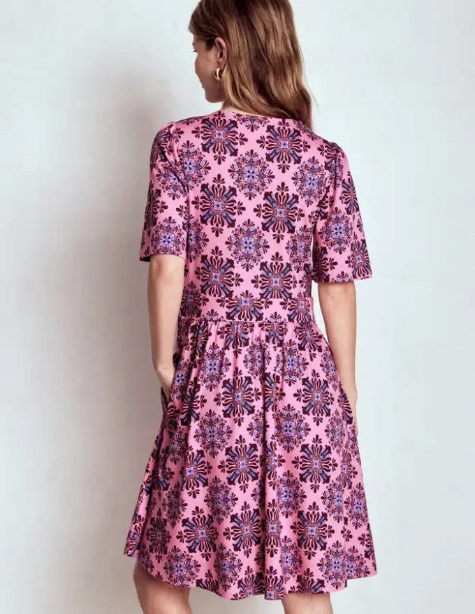 Louisa Short Jersey Dress Pink Lemonade, Bloom Mosaic Louisa Short Jersey Dress Pink Lemonade, Bloom Mosaic