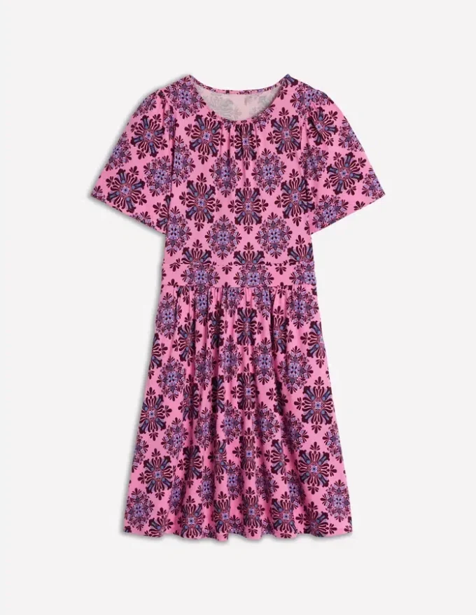 Louisa Short Jersey Dress Pink Lemonade, Bloom Mosaic Louisa Short Jersey Dress Pink Lemonade, Bloom Mosaic