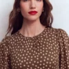 Louisa Short Jersey Dress Raw Umber, Painted Dot Louisa Short Jersey Dress Raw Umber, Painted Dot