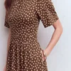 Louisa Short Jersey Dress Raw Umber, Painted Dot Louisa Short Jersey Dress Raw Umber, Painted Dot