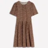 Louisa Short Jersey Dress Raw Umber, Painted Dot Louisa Short Jersey Dress Raw Umber, Painted Dot