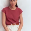 Louisa Slub T-Shirt Earth Red Louisa Slub T-Shirt Earth Red
