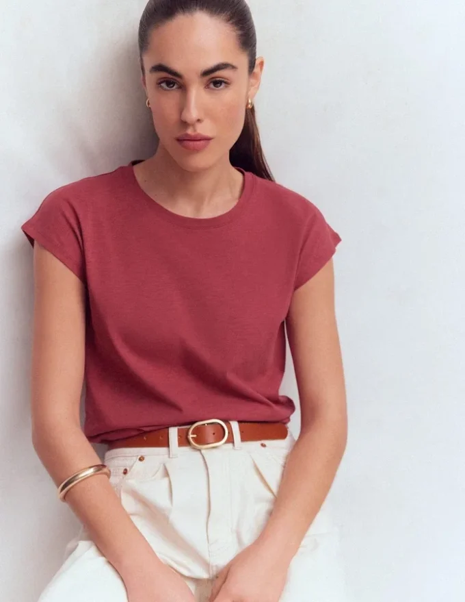 Louisa Slub T-Shirt Earth Red Louisa Slub T-Shirt Earth Red