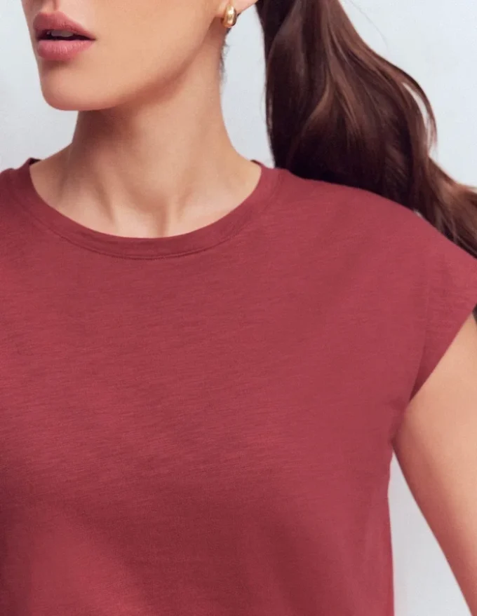 Louisa Slub T-Shirt Earth Red Louisa Slub T-Shirt Earth Red