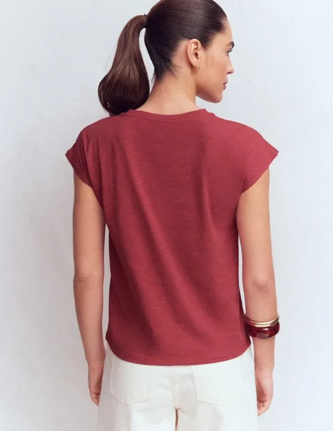 Louisa Slub T-Shirt Earth Red Louisa Slub T-Shirt Earth Red