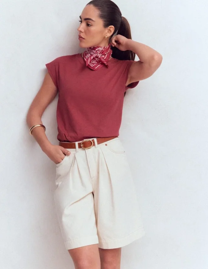Louisa Slub T-Shirt Earth Red Louisa Slub T-Shirt Earth Red
