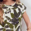 Louisa Slub T-Shirt Leaf Print Louisa Slub T-Shirt Leaf Print