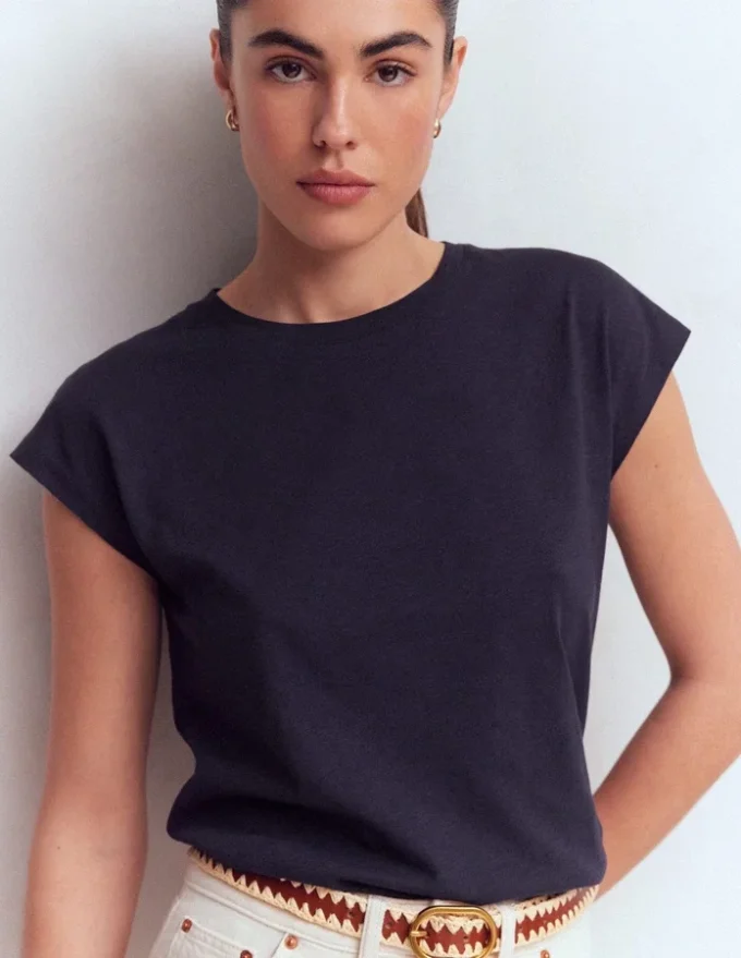 Louisa Slub T-Shirt Navy Louisa Slub T-Shirt Navy