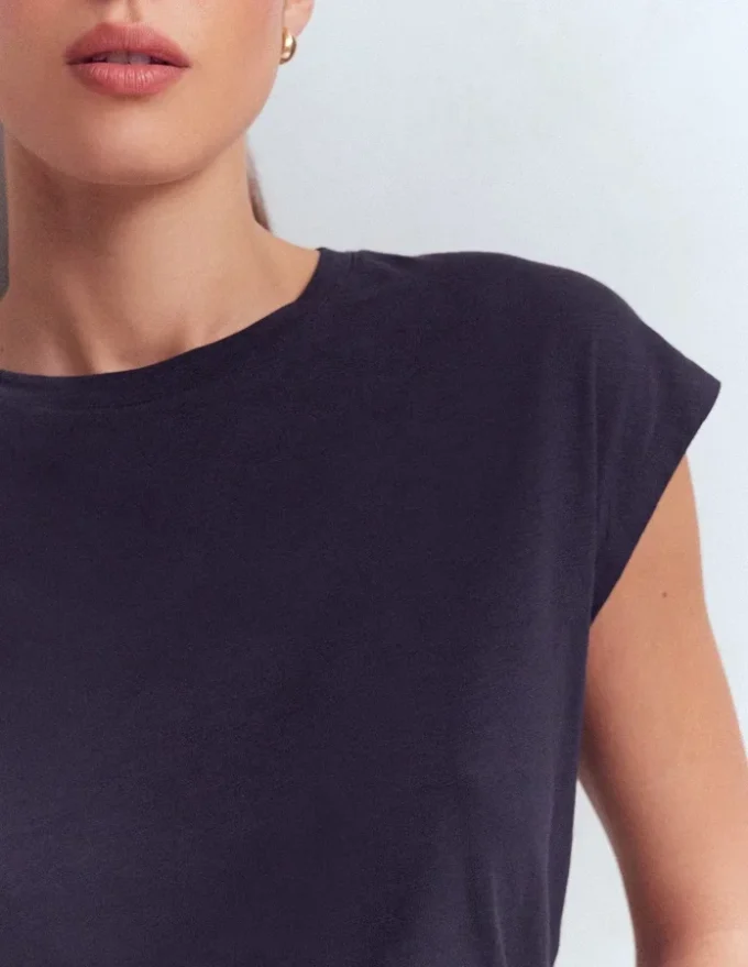 Louisa Slub T-Shirt Navy Louisa Slub T-Shirt Navy