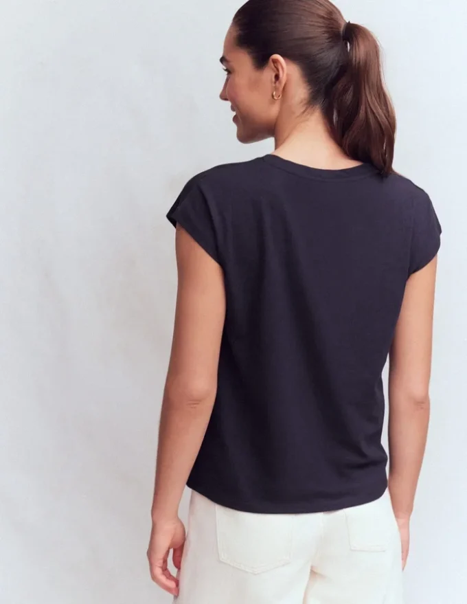 Louisa Slub T-Shirt Navy Louisa Slub T-Shirt Navy