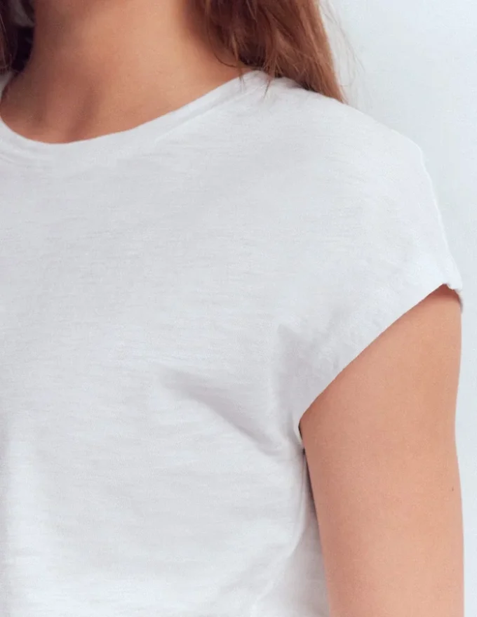 Louisa Slub T-Shirt White Louisa Slub T-Shirt White