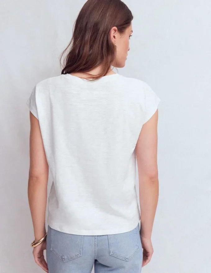 Louisa Slub T-Shirt White Louisa Slub T-Shirt White