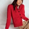Lucy Chunky Cotton Cardigan Merida Red Lucy Chunky Cotton Cardigan Merida Red