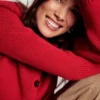 Lucy Chunky Cotton Cardigan Merida Red Lucy Chunky Cotton Cardigan Merida Red