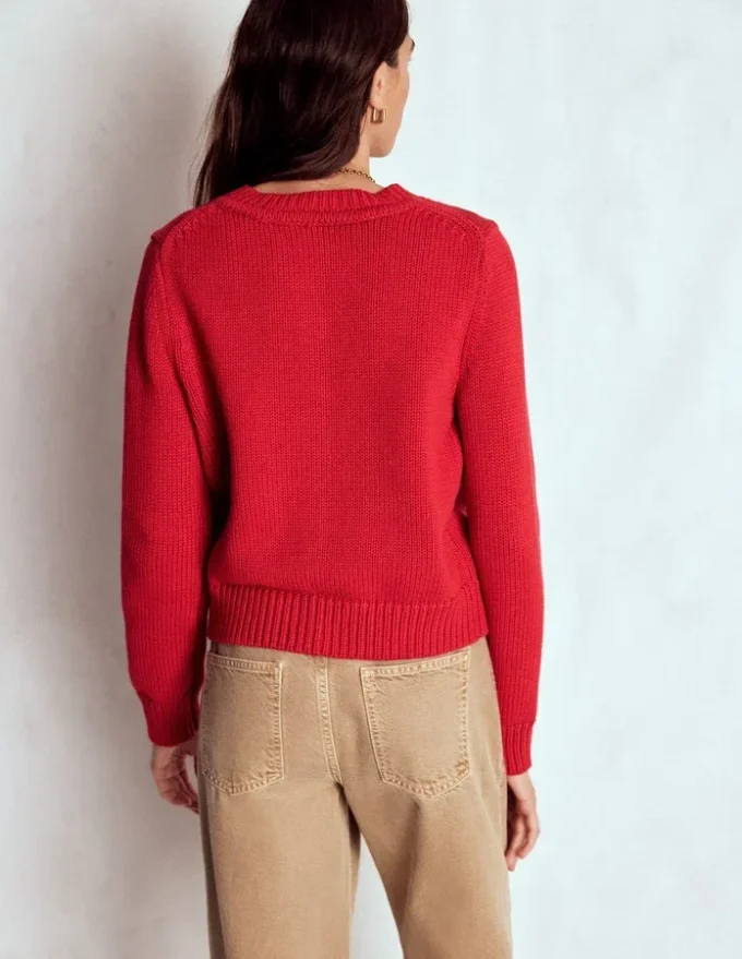 Lucy Chunky Cotton Cardigan Merida Red Lucy Chunky Cotton Cardigan Merida Red