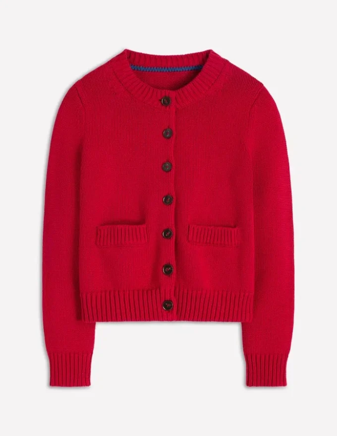 Lucy Chunky Cotton Cardigan Merida Red Lucy Chunky Cotton Cardigan Merida Red