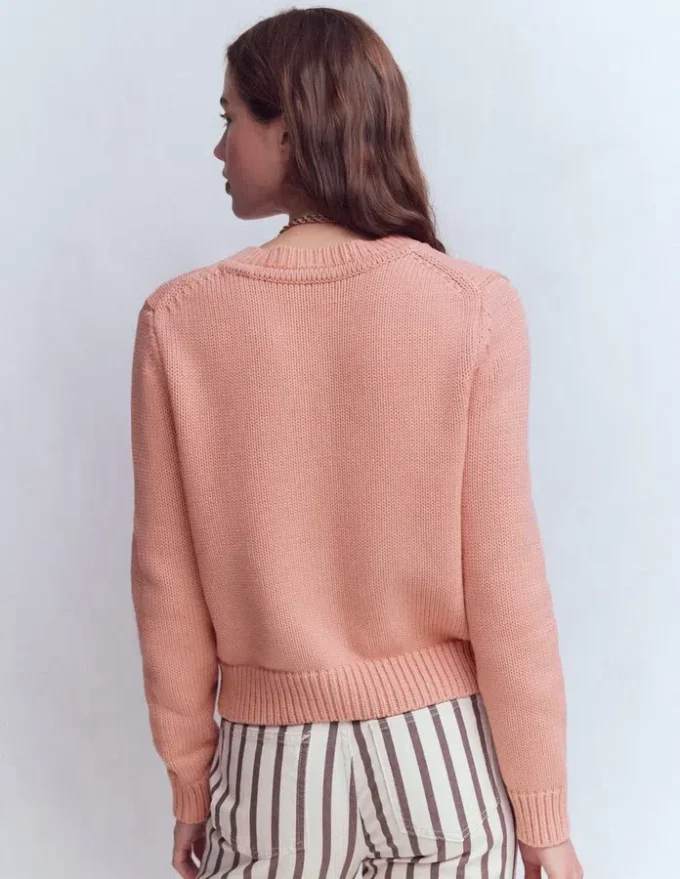 Lucy Chunky Cotton Cardigan Pink Lucy Chunky Cotton Cardigan Pink