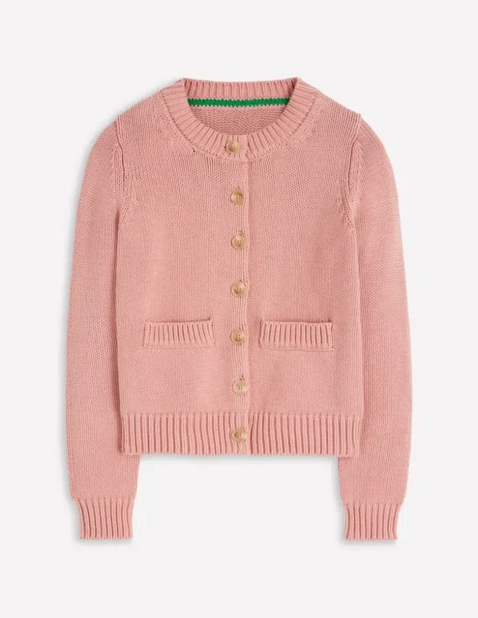 Lucy Chunky Cotton Cardigan Pink Lucy Chunky Cotton Cardigan Pink