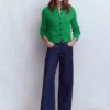 Lucy Chunky Cotton Cardigan Rich Emerald