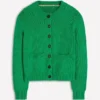 Lucy Chunky Cotton Cardigan Rich Emerald