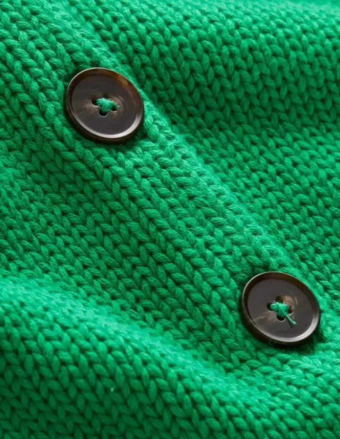 Lucy Chunky Cotton Cardigan Rich Emerald