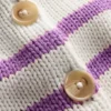 Lucy Chunky Cotton Cardigan Warm Ivory/ Mulberry Purple Lucy Chunky Cotton Cardigan Warm Ivory/ Mulberry Purple