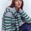 Lucy Chunky Cotton Sweater Blue/ Green Lucy Chunky Cotton Sweater Blue/ Green