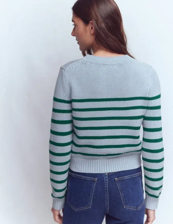 Lucy Chunky Cotton Sweater Blue/ Green Lucy Chunky Cotton Sweater Blue/ Green