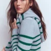 Lucy Chunky Cotton Sweater Blue/ Green Lucy Chunky Cotton Sweater Blue/ Green