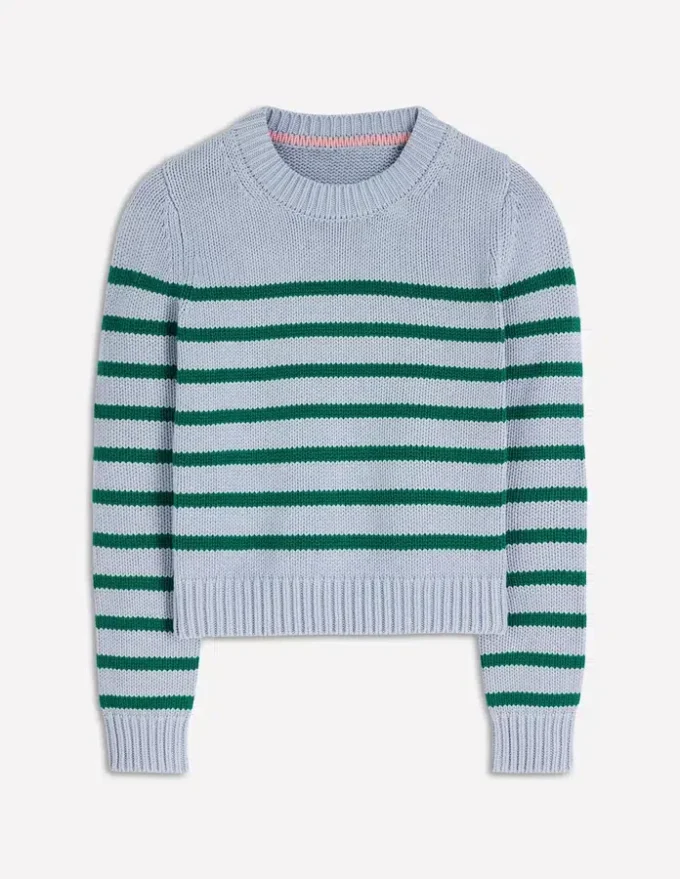 Lucy Chunky Cotton Sweater Blue/ Green Lucy Chunky Cotton Sweater Blue/ Green