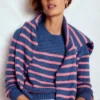 Lucy Chunky Cotton Sweater Blue, Pink Stripe Lucy Chunky Cotton Sweater Blue, Pink Stripe