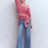 Lucy Chunky Cotton Sweater Pink/ Red Lucy Chunky Cotton Sweater Pink/ Red