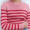 Lucy Chunky Cotton Sweater Pink/ Red Lucy Chunky Cotton Sweater Pink/ Red