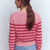 Lucy Chunky Cotton Sweater Pink/ Red Lucy Chunky Cotton Sweater Pink/ Red