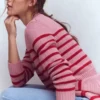 Lucy Chunky Cotton Sweater Pink/ Red Lucy Chunky Cotton Sweater Pink/ Red