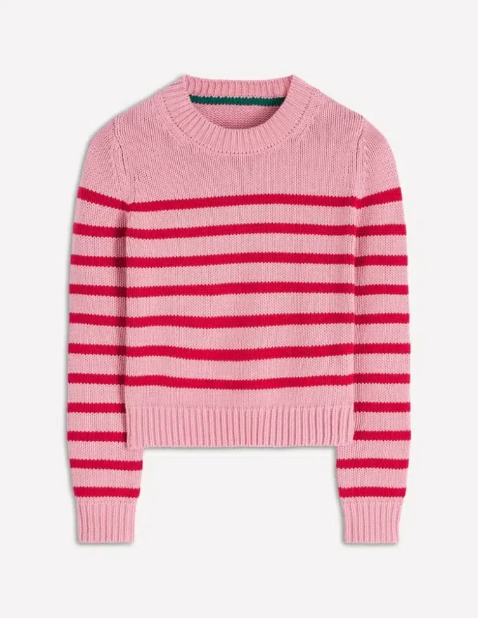 Lucy Chunky Cotton Sweater Pink/ Red Lucy Chunky Cotton Sweater Pink/ Red