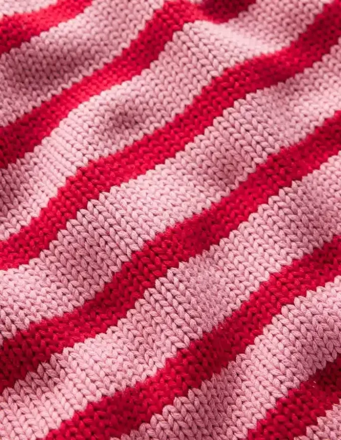Lucy Chunky Cotton Sweater Pink/ Red Lucy Chunky Cotton Sweater Pink/ Red