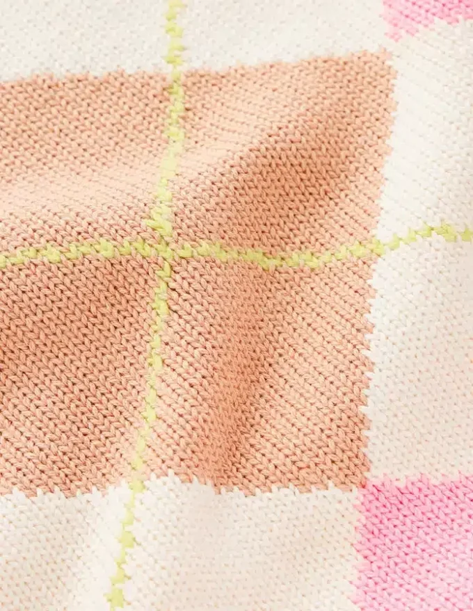 Lucy Cotton Vest Green, Pink Argyle Lucy Cotton Vest Green, Pink Argyle