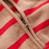 Lucy Half-zip Sweater Camel Melange, Red Stripe Lucy Half-zip Sweater Camel Melange, Red Stripe